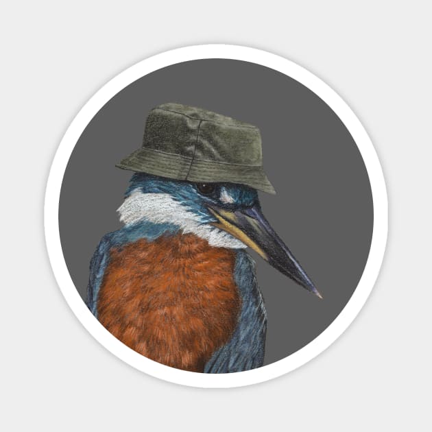 Ringed kingfisher Magnet by Mikhail Vedernikov